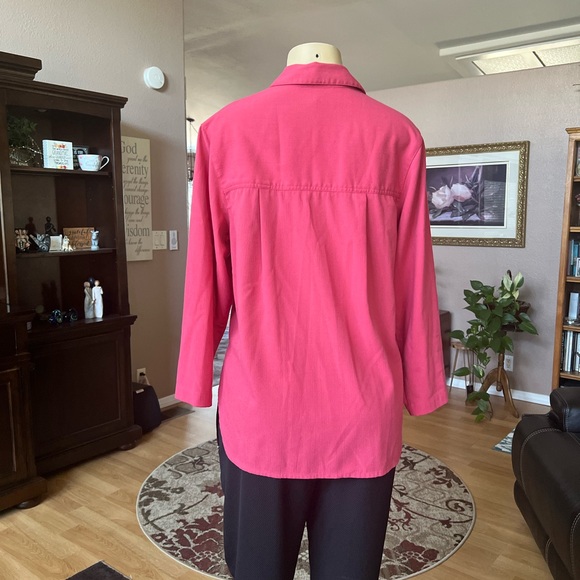 Blast Petites 3/4 sleeve rust button up the front blouse-size M - Picture 10 of 10